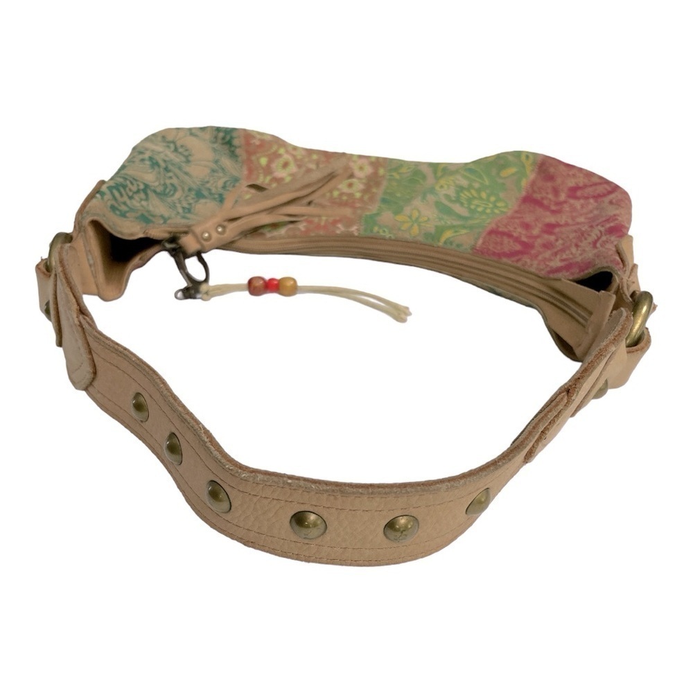 VTG Fossil Studded Patchwork
Leather Suede Hobo Shoulder Handbag DBL Sided - Picture 5 of 13